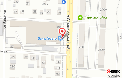 Автокомплекс по продаже запчастей и ремонту автомобилей Банзай-авто на улице Орджоникидзе на карте