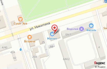 Супермаркет Магнит на улице Никитина на карте