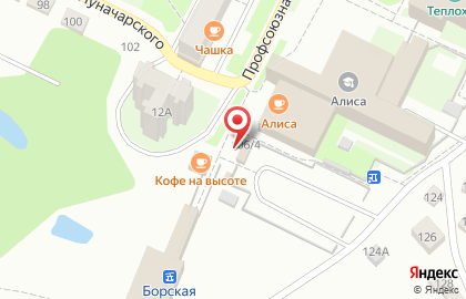 Продуктовый киоск на улице Луначарского на карте