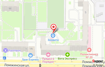 Ветеринарная клиника ЗооВита на Ломжинской улице на карте