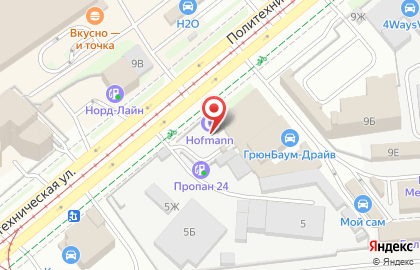 АТГ на Политехнической улице на карте