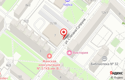 Шиномонтажная мастерская на улице Степана Супруна на карте