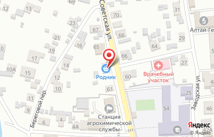 Продовольственный магазин Родник на Советской улице на карте
