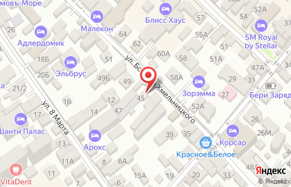 Малибу, гостевой коттедж на карте