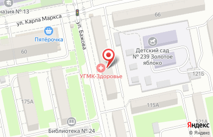 Страховая компания РОСНО-МС на улице Бажова на карте
