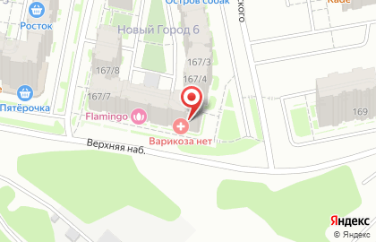 Клиника лазерной хирургии Варикоза нет на Верхней Набережной улице на карте