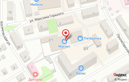 Супермаркет Магнит в Новосибирске на карте