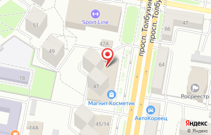 Ярославский филиал Банкомат, АКБ Московский индустриальный банк на улице Толбухина, 47 на карте