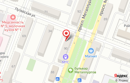 Магазин автотоваров Волгарь-Авто на проспекте Металлургов на карте