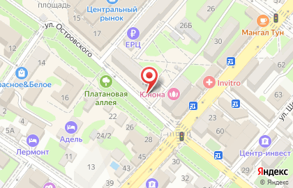 Сеть магазинов "Оливковая ветвь" на улице Островского на карте