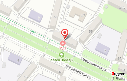 Многопрофильная медицинская клиника МД плюс на Первомайской улице на карте