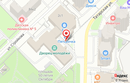 Универсам Пятёрочка на площади 50-летия Октября на карте