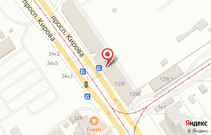 Киоск по продаже печатной продукции Роспечать на проспекте Кирова, 129г на карте