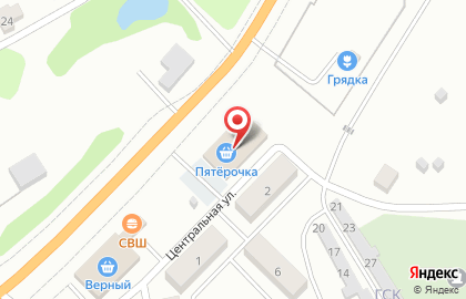 Дискаунтер Пятёрочка на Центральной улице на карте