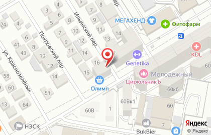 Продовольственный магазин в Ильинском переулке на карте