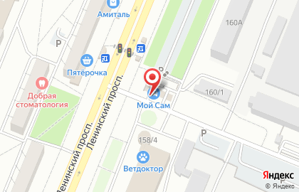 Автомойка самообслуживания Мой Сам на Ленинском проспекте на карте