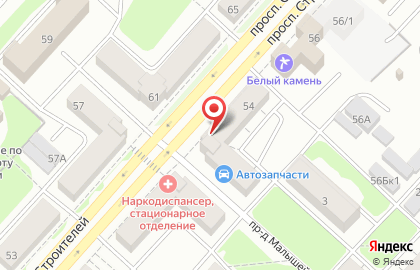 Компания по продаже кровельных и фасадных материалов Ладья на проспекте Строителей, 54 на карте