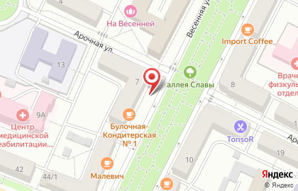 Библиотека на Весенней на карте