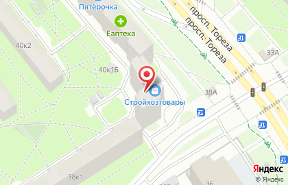 Прогресс на проспекте Тореза на карте