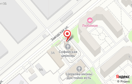 Магазин хлебобулочных изделий на Заводской улице на карте