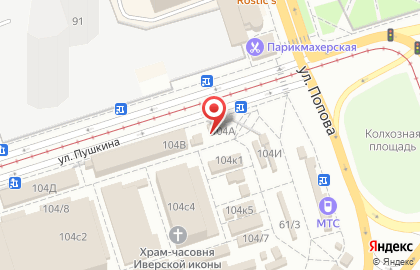 Киоск по продаже мясной продукции на улице Пушкина на карте