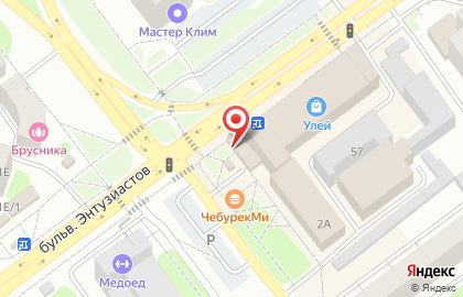 Пекарня Маковка на бульваре Энтузиастов на карте