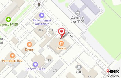 Ресторан Zebra в Ангарске на карте