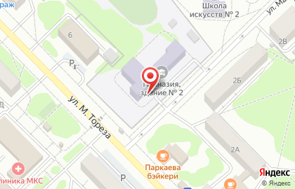 Городская гимназия на улице Мориса Тореза на карте