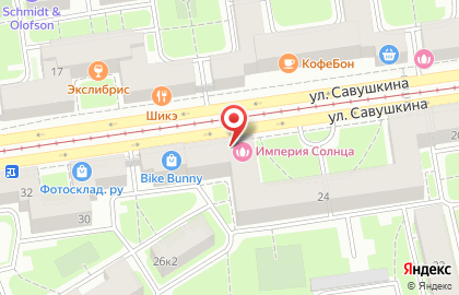 Солярий клуб Империя Солнца в Приморском районе на карте