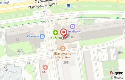 Сеть салонов сотовой связи Мегафон в Парковом проезде, 36а на карте