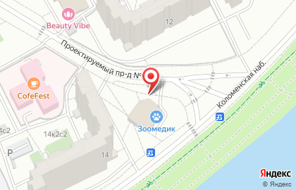 Магазин цветов и воздушных шаров на Коломенской набережной на карте
