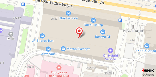 Техцентр Порт-Авто на Автозаводской улице на карте