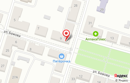 Магазин Мойдодыр на улице Бажова на карте