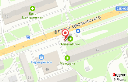 Магазин овощей и фруктов на проспекте Циолковского на карте