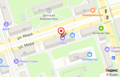 Микрокредитная компания Касса взаимопомощи на улице Мира на карте