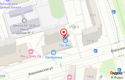 Пятерочка Универсам на Домодедовской (ул Воронежская) на карте