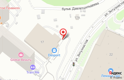 Магазин спортивных товаров Декатлон на улице Энтузиастов на карте