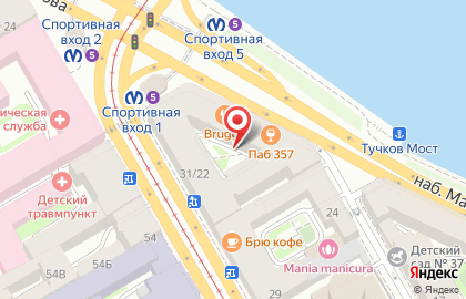 Гастрономический паб Pub357 на набережной Макарова на карте
