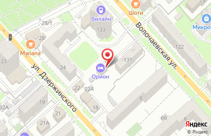 Гостиница Орион на Волочаевской улице на карте