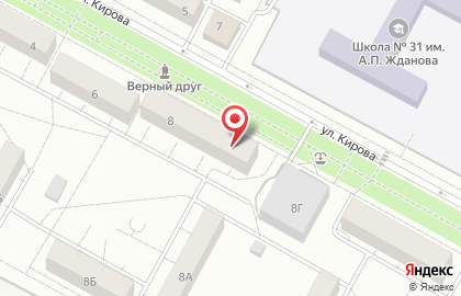 Продовольственный магазин Кировский в Центральном районе на карте
