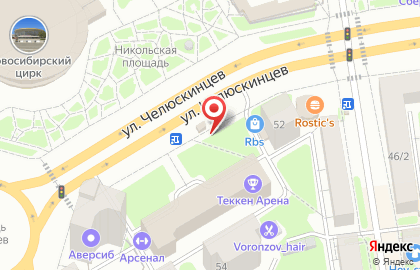 Киоск по продаже фруктов и овощей в Новосибирске на карте
