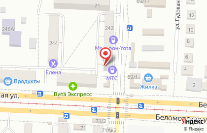Телекоммуникационная компания МТС на Беломорской улице на карте