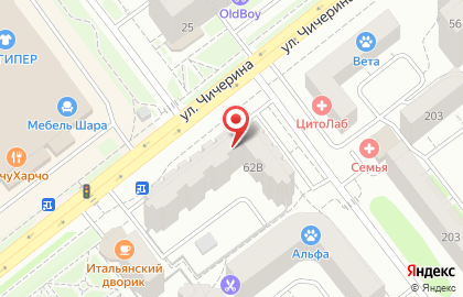 Магазин маникюрной продукции X-nail на улице Чичерина на карте