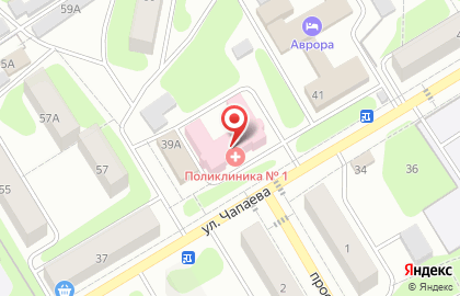 Поликлиника №1 Краснокамская городская больница на улице Чапаева в Краснокамске на карте
