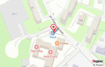 Роса на улице Клары Цеткин на карте