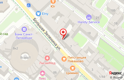 Мужская парикмахерская Морж на Большой Зелениной улице на карте