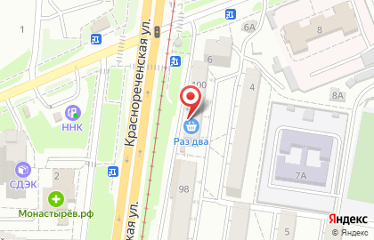 Мини-маркет Раз Два на Краснореченской улице на карте