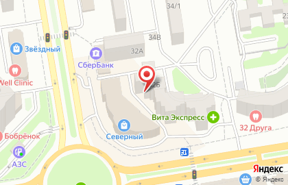 Сеть продуктовых супермаркетов Ассорти на проспекте Космонавтов, 32б на карте
