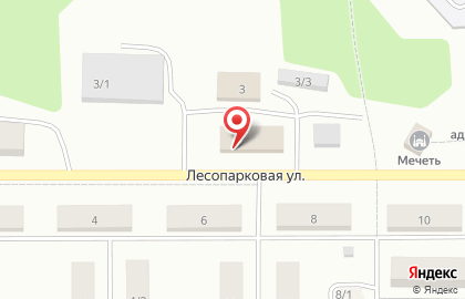 Супермаркет Магнит у дома на Лесопарковой улице на карте