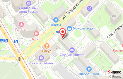 Кондитерская Магия вкусов на улице Твардовского на карте
